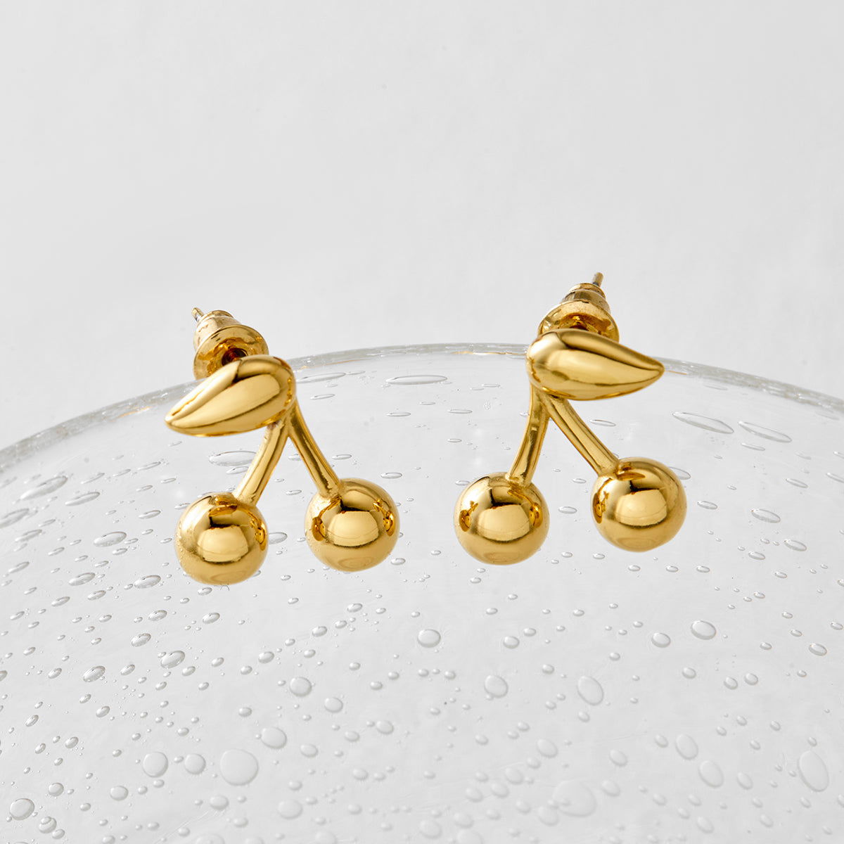 Wholesale 1 Pair Casual Modern Style Sweet Cherry Plating 304 Stainless Steel 16K Gold Plated White Gold Plated Ear Studs - coojewelry