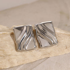 Wholesale 1 Pair Casual Simple Style Quadrilateral Plating 304 Stainless Steel Ear Studs - coojewelry