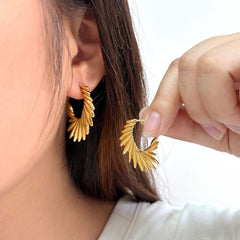 Wholesale 1 Pair Exaggerated Commute Geometric Solid Color 304 Stainless Steel 316 Stainless Steel 18K Gold Plated Ear Studs - coojewelry