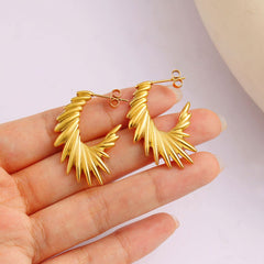 Wholesale 1 Pair Exaggerated Commute Geometric Solid Color 304 Stainless Steel 316 Stainless Steel 18K Gold Plated Ear Studs - coojewelry