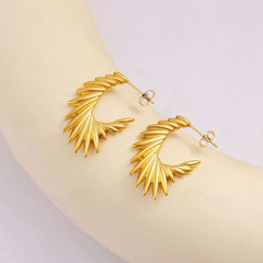 Wholesale 1 Pair Exaggerated Commute Geometric Solid Color 304 Stainless Steel 316 Stainless Steel 18K Gold Plated Ear Studs - coojewelry