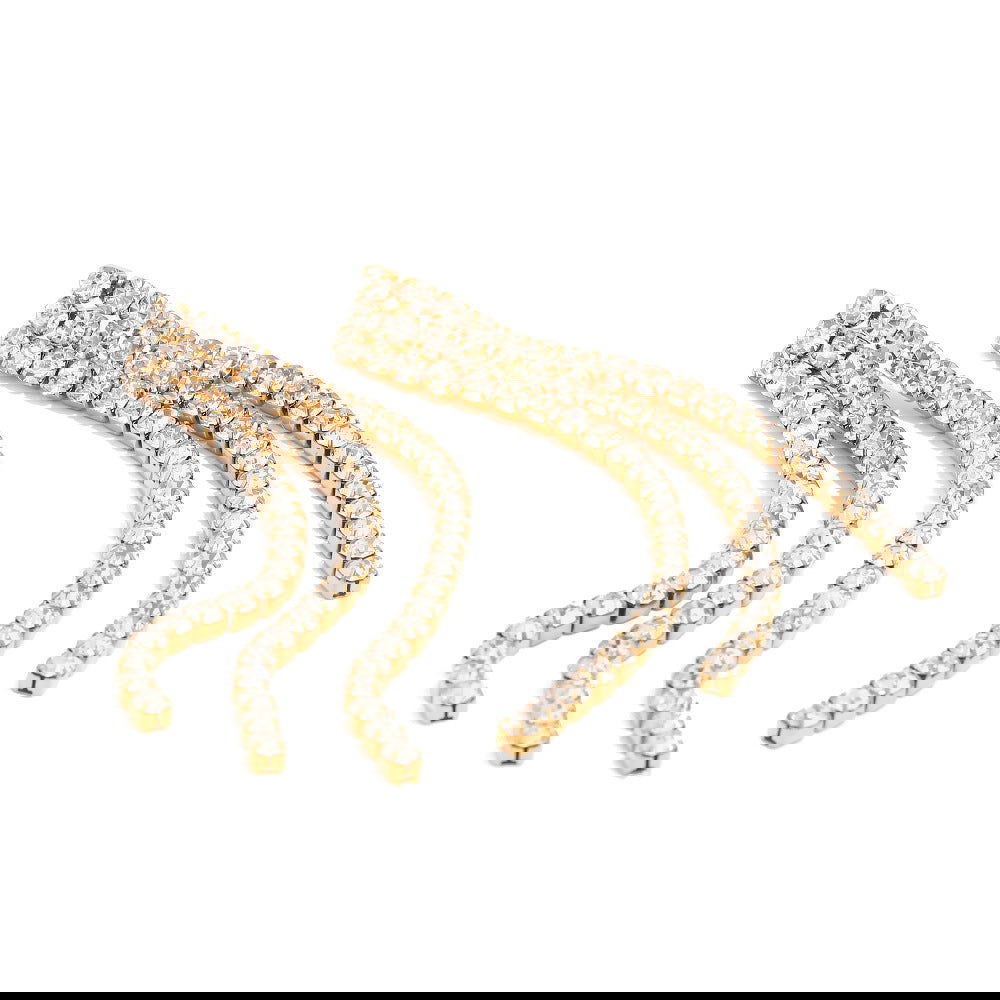 Wholesale 1 Pair IG Style Retro Classic Style Chain Inlay 304 Stainless Steel Zircon 18K Gold Plated Drop Earrings - coojewelry