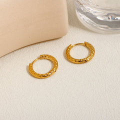 Wholesale 1 Pair IG Style Simple Style Commute Circle 304 Stainless Steel Earrings - coojewelry