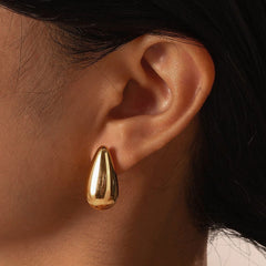 Wholesale 1 Pair IG Style Simple Water Droplets 201 Stainless Steel Ear Studs - coojewelry