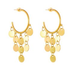 Wholesale 1 Pair Lady Geometric Tassel Plating Titanium Steel Earrings - coojewelry