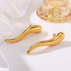 Wholesale 1 Pair Simple Classic Style Solid Color Polishing Plating 304 Stainless Steel 18K Gold Plated Ear Studs - coojewelry