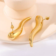 Wholesale 1 Pair Simple Classic Style Solid Color Polishing Plating 304 Stainless Steel 18K Gold Plated Ear Studs - coojewelry