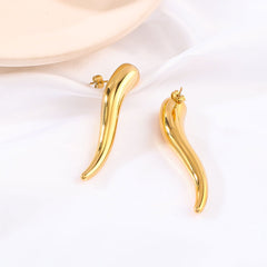 Wholesale 1 Pair Simple Classic Style Solid Color Polishing Plating 304 Stainless Steel 18K Gold Plated Ear Studs - coojewelry