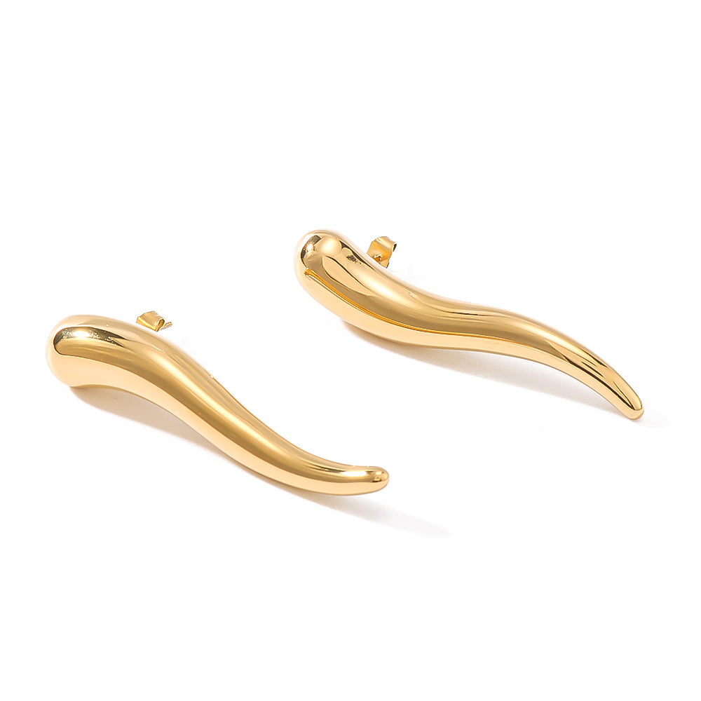 Wholesale 1 Pair Simple Classic Style Solid Color Polishing Plating 304 Stainless Steel 18K Gold Plated Ear Studs - coojewelry