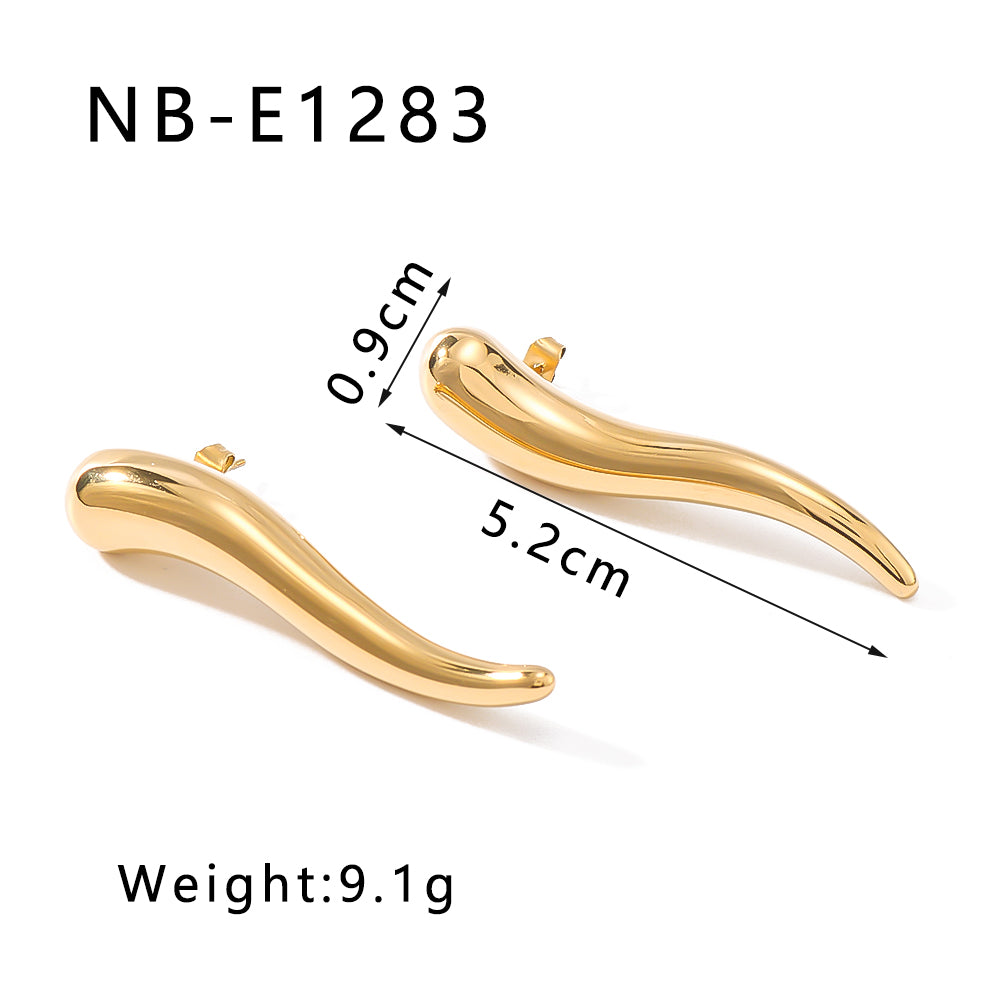 Wholesale 1 Pair Simple Classic Style Solid Color Polishing Plating 304 Stainless Steel 18K Gold Plated Ear Studs - coojewelry