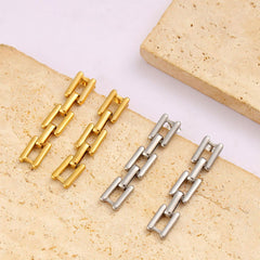 Wholesale 1 Pair Simple Style Commute Square 304 Stainless Steel 316 Stainless Steel 18K Gold Plated Drop Earrings - coojewelry