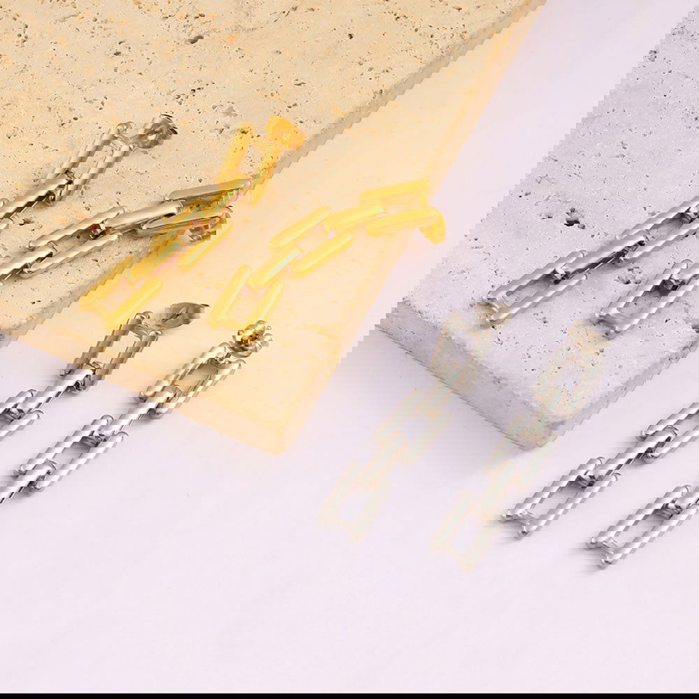 Wholesale 1 Pair Simple Style Commute Square 304 Stainless Steel 316 Stainless Steel 18K Gold Plated Drop Earrings - coojewelry