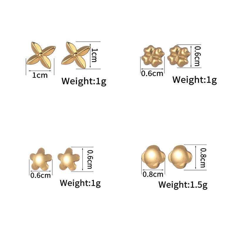 Wholesale 1 Pair Simple Style Flower Inlay 304 Stainless Steel Rhinestones Ear Studs - coojewelry