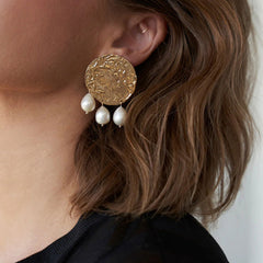 Wholesale 1 Pair Vacation Simple Style IG Style Round Plating 304 Stainless Steel 18K Gold Plated Drop Earrings - coojewelry