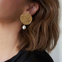 Wholesale 1 Pair Vacation Simple Style IG Style Round Plating 304 Stainless Steel 18K Gold Plated Drop Earrings - coojewelry