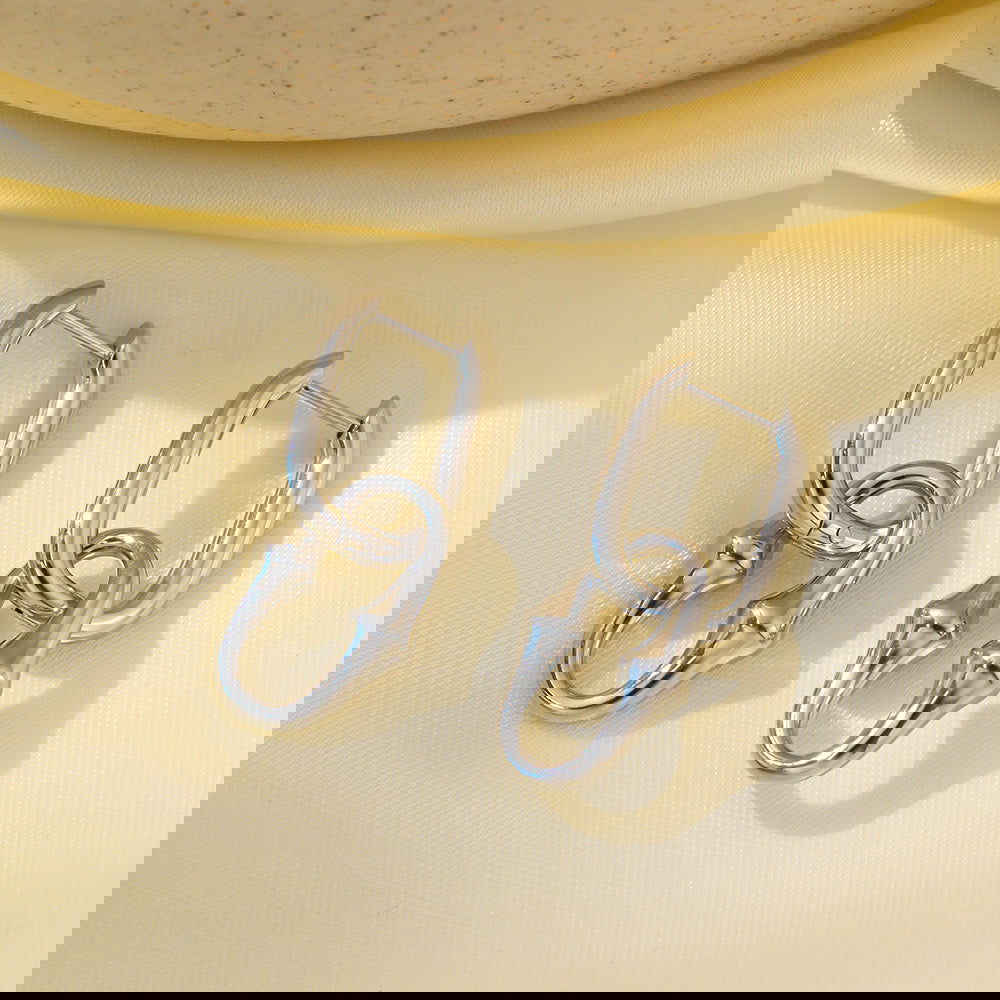 Wholesale 1 Pair Vintage Simple Style Streetwear U Shape 316L Stainless Steel 18K Gold Plated Drop Earrings - coojewelry