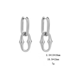 Wholesale 1 Pair Vintage Simple Style Streetwear U Shape 316L Stainless Steel 18K Gold Plated Drop Earrings - coojewelry