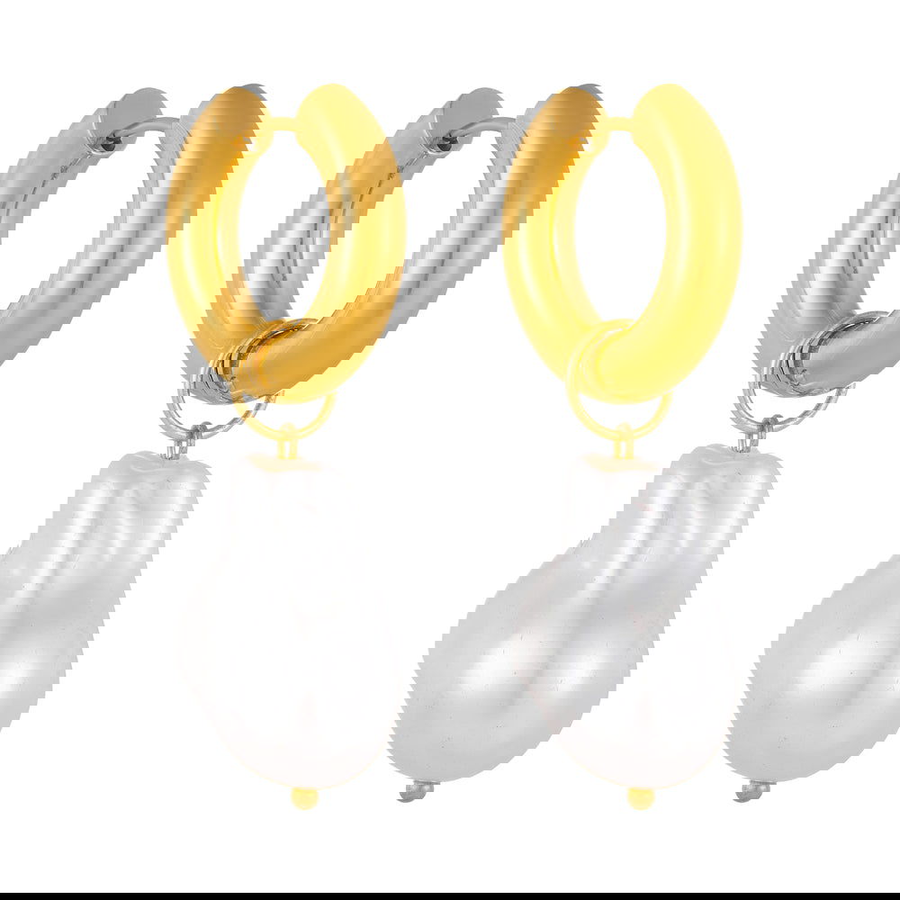Wholesale 1 Pair Vintage Style Simple Geometric Plating Inlay Titanium Steel Artificial Pearls 18K Gold Plated Drop Earrings - coojewelry