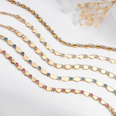 Wholesale 201 Stainless Steel 18K Gold Plated Casual Simple Style Geometric Bracelets - coojewelry