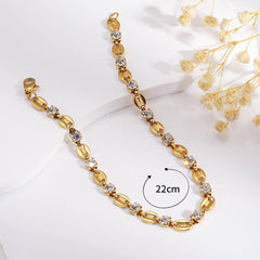 Wholesale 201 Stainless Steel 18K Gold Plated Casual Simple Style Geometric Bracelets - coojewelry