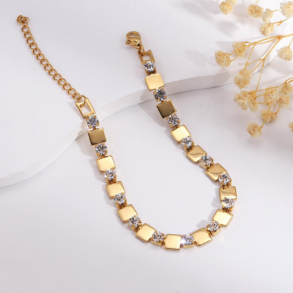 Wholesale 201 Stainless Steel 18K Gold Plated Casual Simple Style Geometric Bracelets - coojewelry
