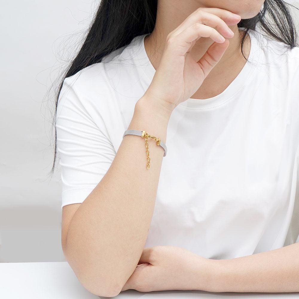 Wholesale 304 Stainless Steel 18K Gold Plated Bracelet Simple Style Heart Shape Design - coojewelry