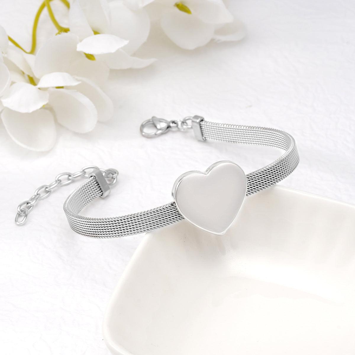 Wholesale 304 Stainless Steel 18K Gold Plated Bracelet Simple Style Heart Shape Design - coojewelry
