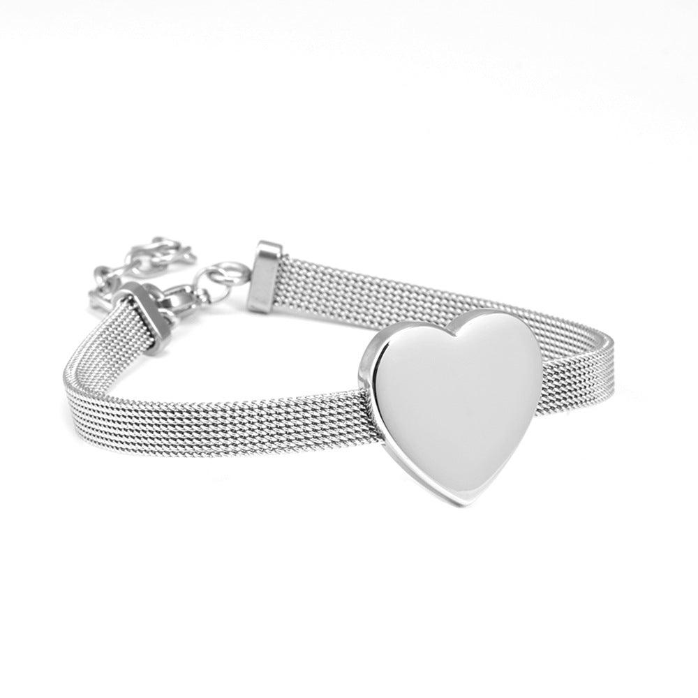 Wholesale 304 Stainless Steel 18K Gold Plated Bracelet Simple Style Heart Shape Design - coojewelry