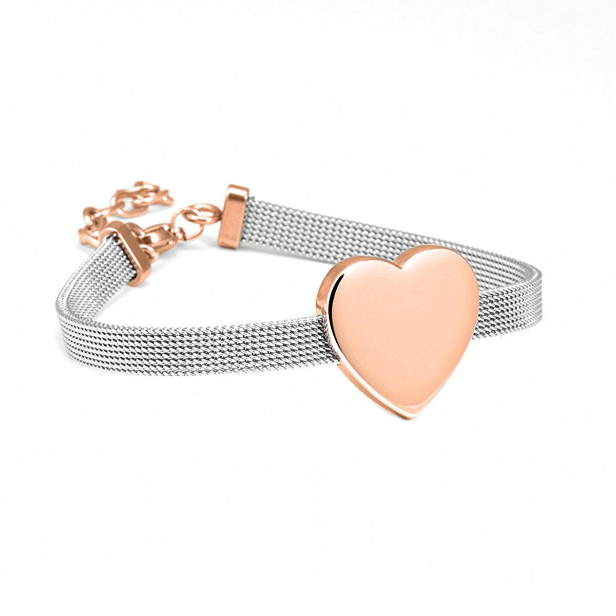 Wholesale 304 Stainless Steel 18K Gold Plated Bracelet Simple Style Heart Shape Design - coojewelry