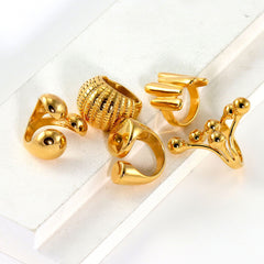 Wholesale 304 Stainless Steel 18K Gold Plated Casual Modern Style Asymmetrical Irregular Geometric No Inlay Open Rings - coojewelry