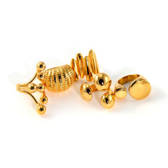 Wholesale 304 Stainless Steel 18K Gold Plated Casual Modern Style Asymmetrical Irregular Geometric No Inlay Open Rings - coojewelry