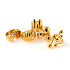 Wholesale 304 Stainless Steel 18K Gold Plated Casual Modern Style Asymmetrical Irregular Geometric No Inlay Open Rings - coojewelry
