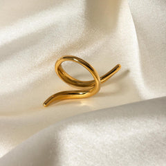 Wholesale 304 Stainless Steel 18K Gold Plated Simple Style Classic Style Plating Solid Color Rings - coojewelry