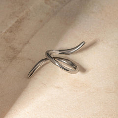 Wholesale 304 Stainless Steel 18K Gold Plated Simple Style Classic Style Plating Solid Color Rings - coojewelry