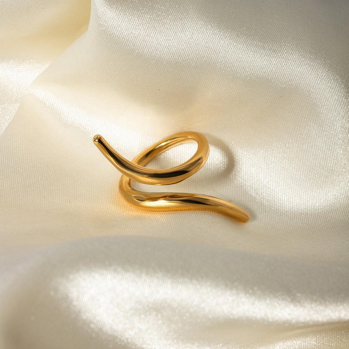 Wholesale 304 Stainless Steel 18K Gold Plated Simple Style Classic Style Plating Solid Color Rings - coojewelry