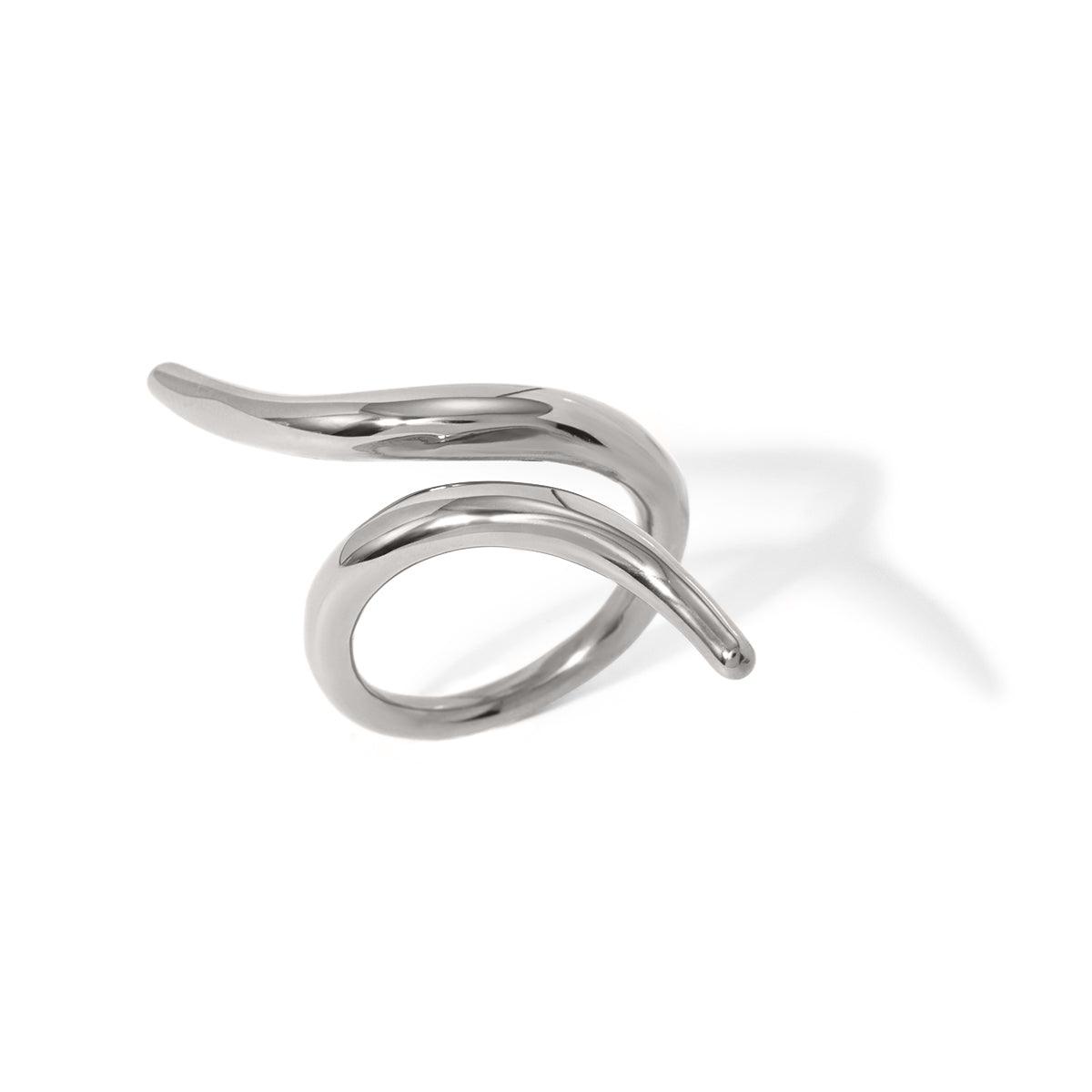 Wholesale 304 Stainless Steel 18K Gold Plated Simple Style Classic Style Plating Solid Color Rings - coojewelry