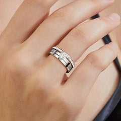 Wholesale 304 Stainless Steel Gold Plated Elegant Simple Style Inlay Heart Shape Zircon Rings - coojewelry