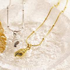 Wholesale Beach Simple Style Conch Stainless Steel Plating 18K Gold Plated Pendant Necklace - coojewelry