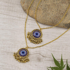 Wholesale Bohemian Bell Acrylic Alloy Double Layer Necklaces - coojewelry