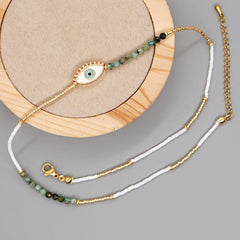 Wholesale Bohemian Devil's Eye Star Glass Irregular Necklace for Women - coojewelry
