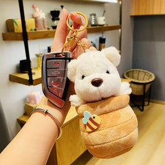 Wholesale Cartoon Style Color Block Alloy Cloth Women's Keychain - coojewelry