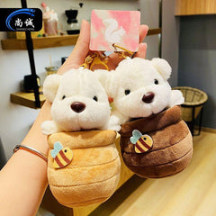 Wholesale Cartoon Style Color Block Alloy Cloth Women's Keychain - coojewelry