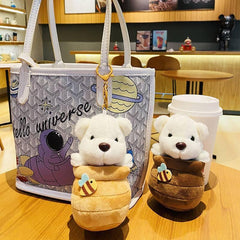 Wholesale Cartoon Style Color Block Alloy Cloth Women's Keychain - coojewelry