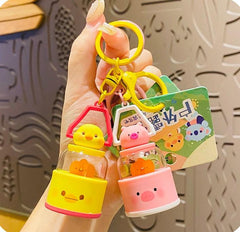 Wholesale Cartoon Style Cute Animal Acrylic Women's Bag Pendant Keychain - coojewelry