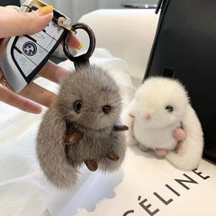 Wholesale Cartoon Style Cute Rabbit Plush Bag Pendant Keychain - coojewelry