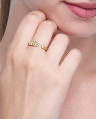 Wholesale Casual Circle Stainless Steel Open Rings  Polished and 18K Gold Plated - coojewelry