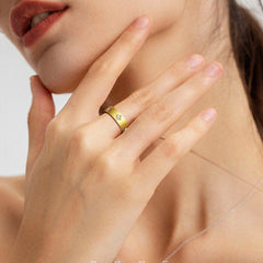 Wholesale Classic Style Rhombus Stainless Steel Plating Inlay Zircon 18K Gold Plated Rings - coojewelry