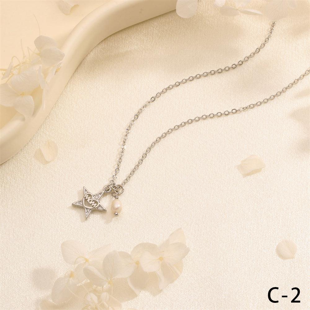 Wholesale Copper 18K Gold Plated Simple Style Commute Inlay Letter Heart Shape Zircon Pendant Necklace - coojewelry
