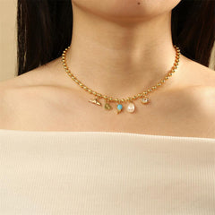 Wholesale Copper 18K Gold Plated Simple Style Heart Shape Zircon Choker - coojewelry