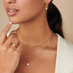 Wholesale Copper Simple Style Plating Inlay Oval Birthstone Necklace - coojewelry